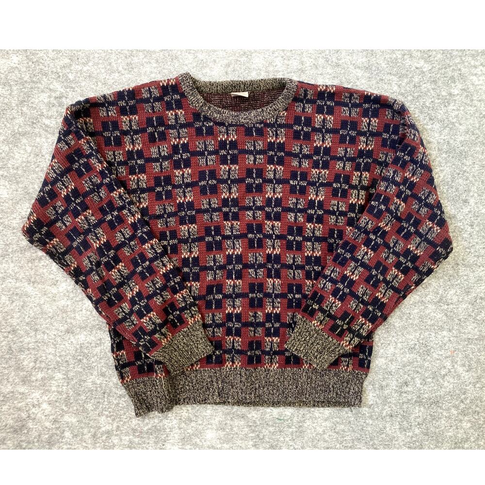 Vintage 80s Windridge Sweater Mens XLT Knit Winter Holiday Pullover Nordic